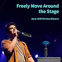 Vista 4 de Horse Sistema de micrófono inalámbrico XLR, transmisor inalámbrico de guitarra receptor enchufable para micrófonos de condensador dinámicos y de 48