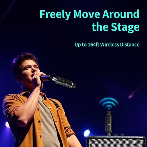 Miniatura 4 de Horse Sistema de micrófono inalámbrico XLR, transmisor inalámbrico de guitarra receptor enchufable para micrófonos de condensador dinámicos y de 48
