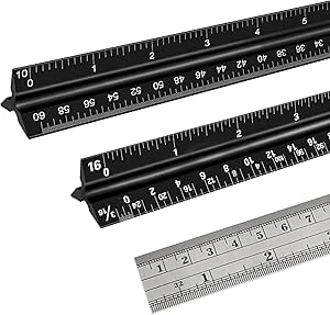 Amazon.com : 3 Pack 12 Inch Architectural and Engineering Scale Ruler ...