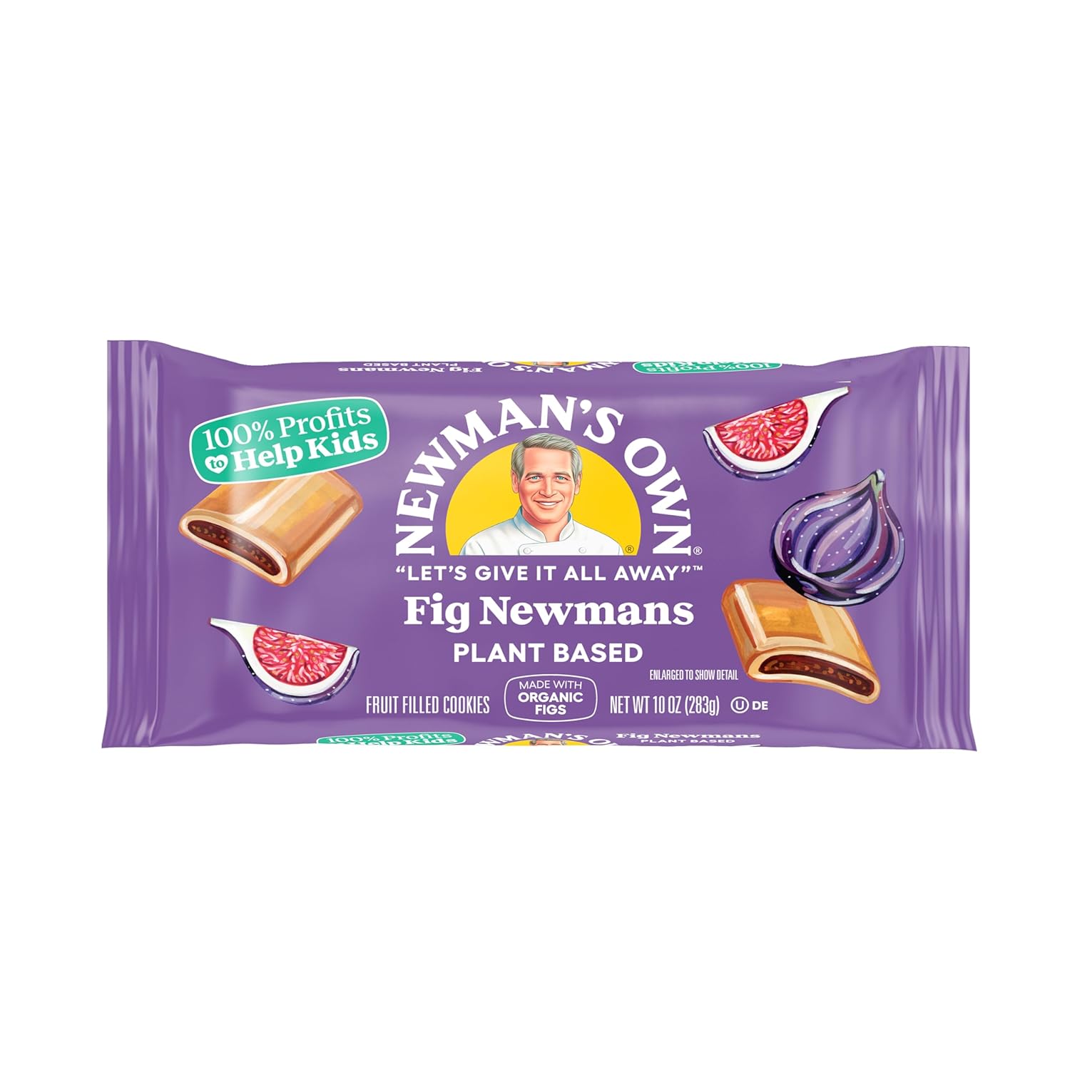 Newman's Own Plant Based Fig Newmans - Fruit Filled Cookies - Made with Organic Figs and Organic Barley Flour - Wheat-Free & Dairy-Free - No Artificial Ingredients - Fig Bars - 10 oz (Pack of 6)