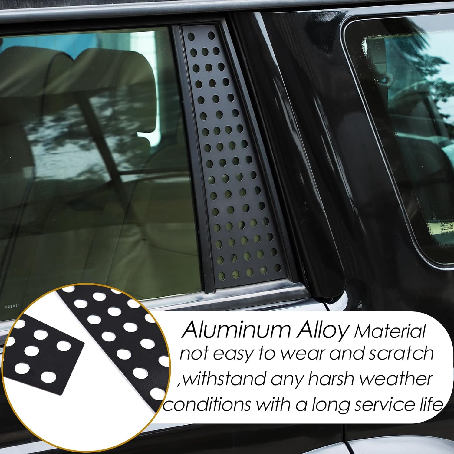 Rear Side Window Louvers Panel Cover Compatible with Land Rover Discovery 2 Exterior Accessories 1998-2004, Aluminum Alloy Rear Window Louvers Air Vent Panel Cover