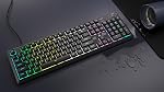 Clavier de jeu filaire CORSAIR K55 CORE RGB à membrane – Disposition QWERTY US, interrupteurs silencieux et réactifs – Résistance aux éclaboussures – RGB à dix zones – Touches multimédia – Compatible iCUE – PC, Mac – Noir
