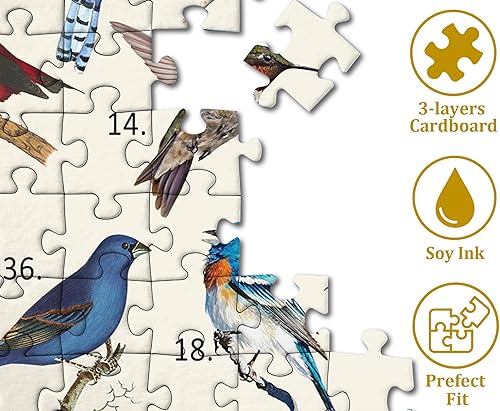 Miniatura 4 de Rompecabezas de Pájaros para Adultos de 1000 Piezas, Lindo Rompecabezas de Edredón de Jardín de Flores de Pájaros, Divertido Rompecabezas Floral con