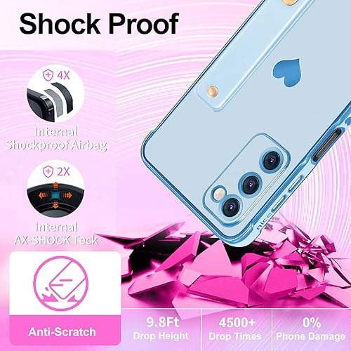 Miniatura 6 de Likiyami Funda 3 en 1 para Samsung Galaxy S20 FE 5G4G con corazón para mujeres y niñas, bonita estética femenina de lujo, bonita con soporte de