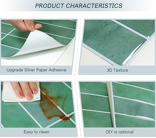 Miniatura 6 de DEWOO Subway Tile - Azulejos blancos para pared de cocina y baño, 10 hojas (12 x 12 pulgadas)