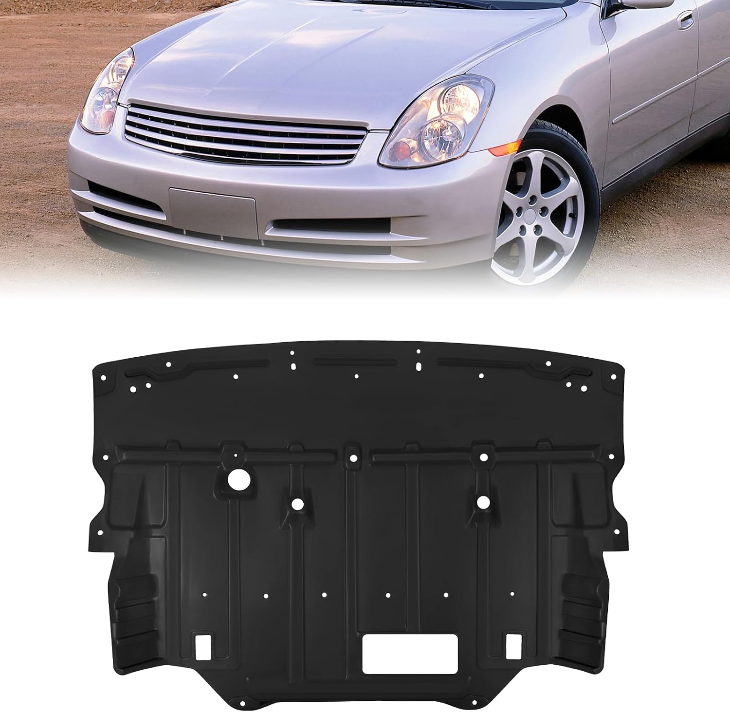 ELH Front Lower Engine Splash Shield Fit for 03-07 Infiniti G35 Center Under Cover 2003 2004 2005 2006 2007 Infiniti G35