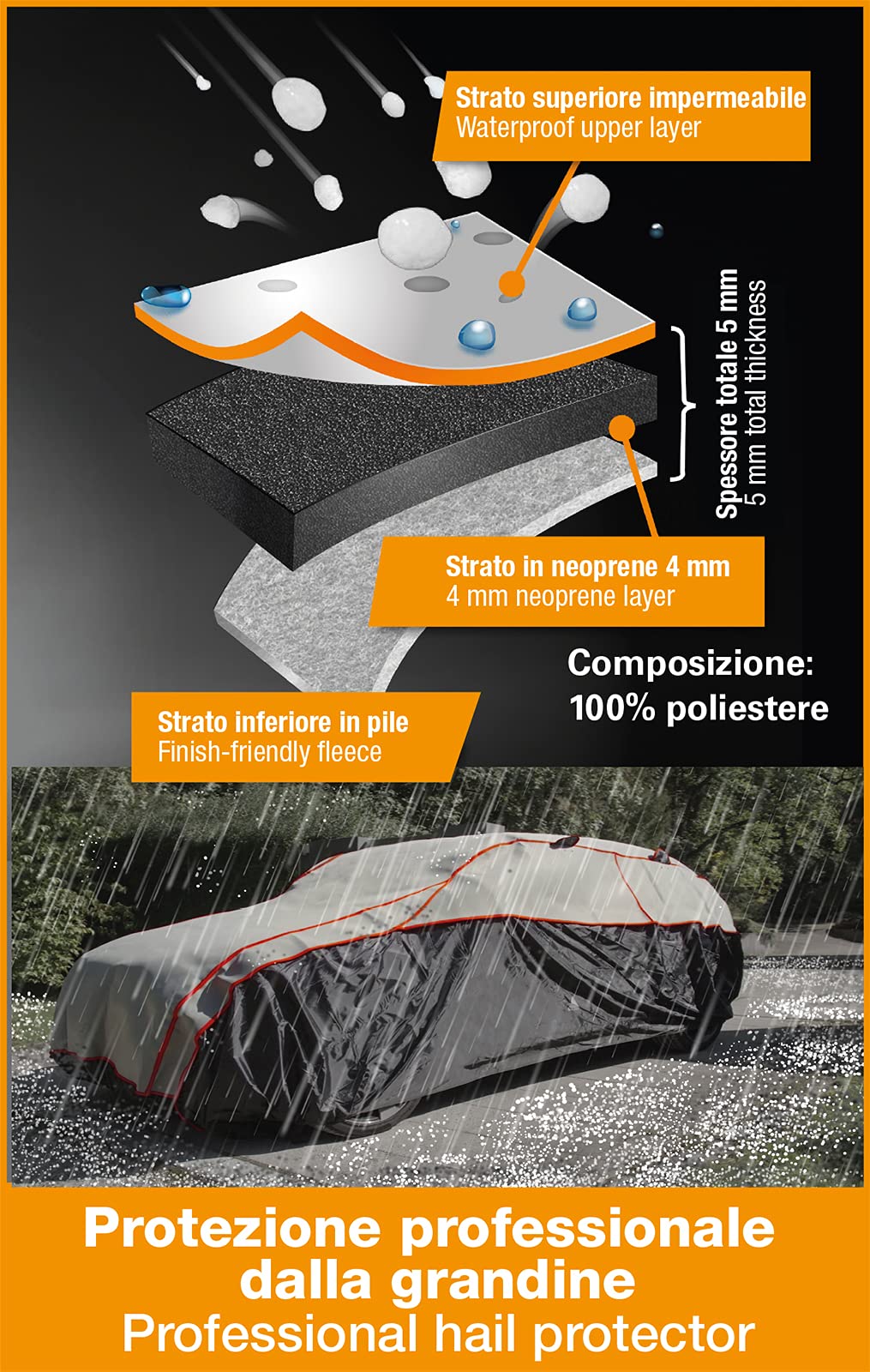 CORA Copriauto antigrandine Storm Protector SUV misura M