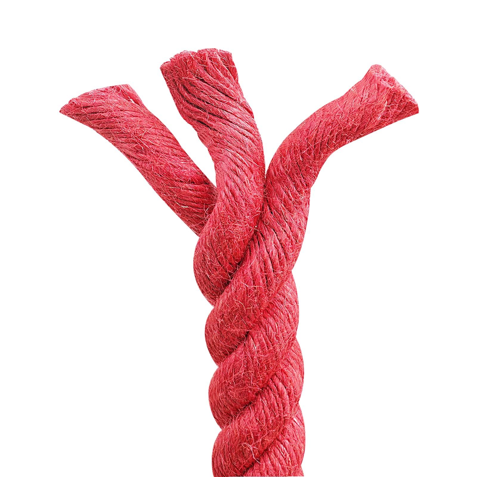 Juteseil Rot 3-lagig Natürliches Juteband für Garten DIY Basteln | Vielseitiges Naturseil in Rot für kreative Dekorationen im Garten, Wohnzimmer oder zum Verpacken von Präsente.