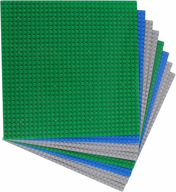 8 Packs Classic Baseplates, 10x10 inch with 32x32 Studs, Building Bricks Baseplate Compatible With Lego, Base Plates 10
