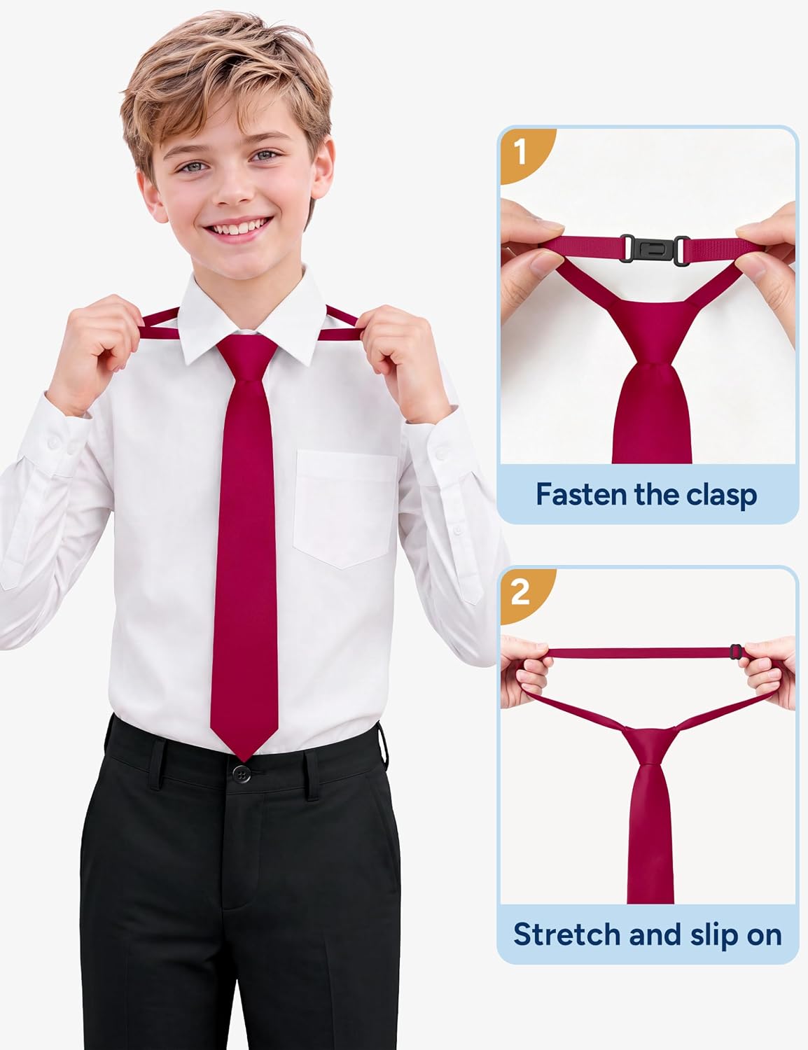 Boy's 4 Button Formal Suit Vest with Pre-Tied Necktie