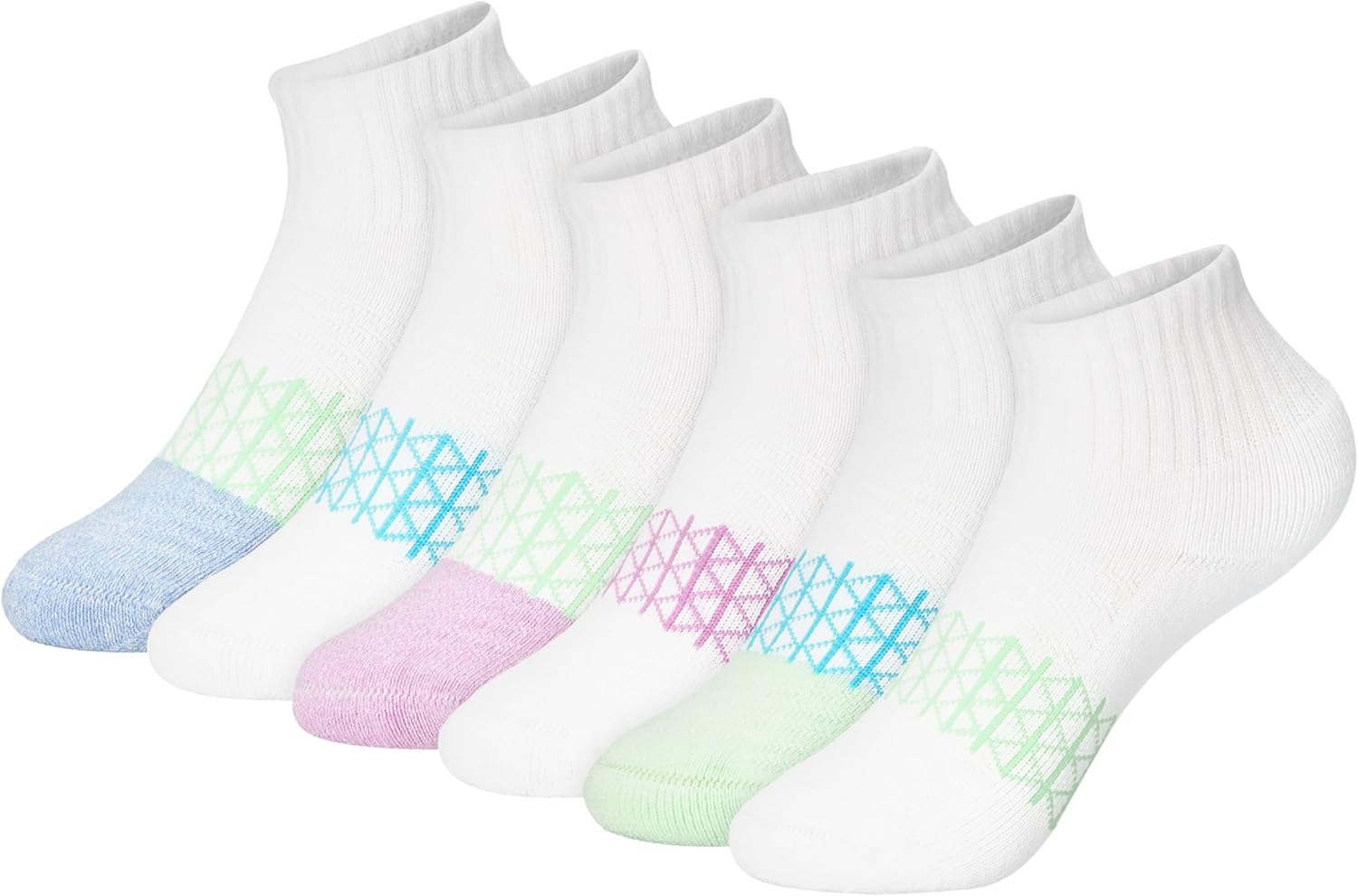 Hanes girls Socks Pack, Ankle, Crew, No Show 6 Pairs, Absolute Active Cushioned Ankle Socks for Girls - Image 2