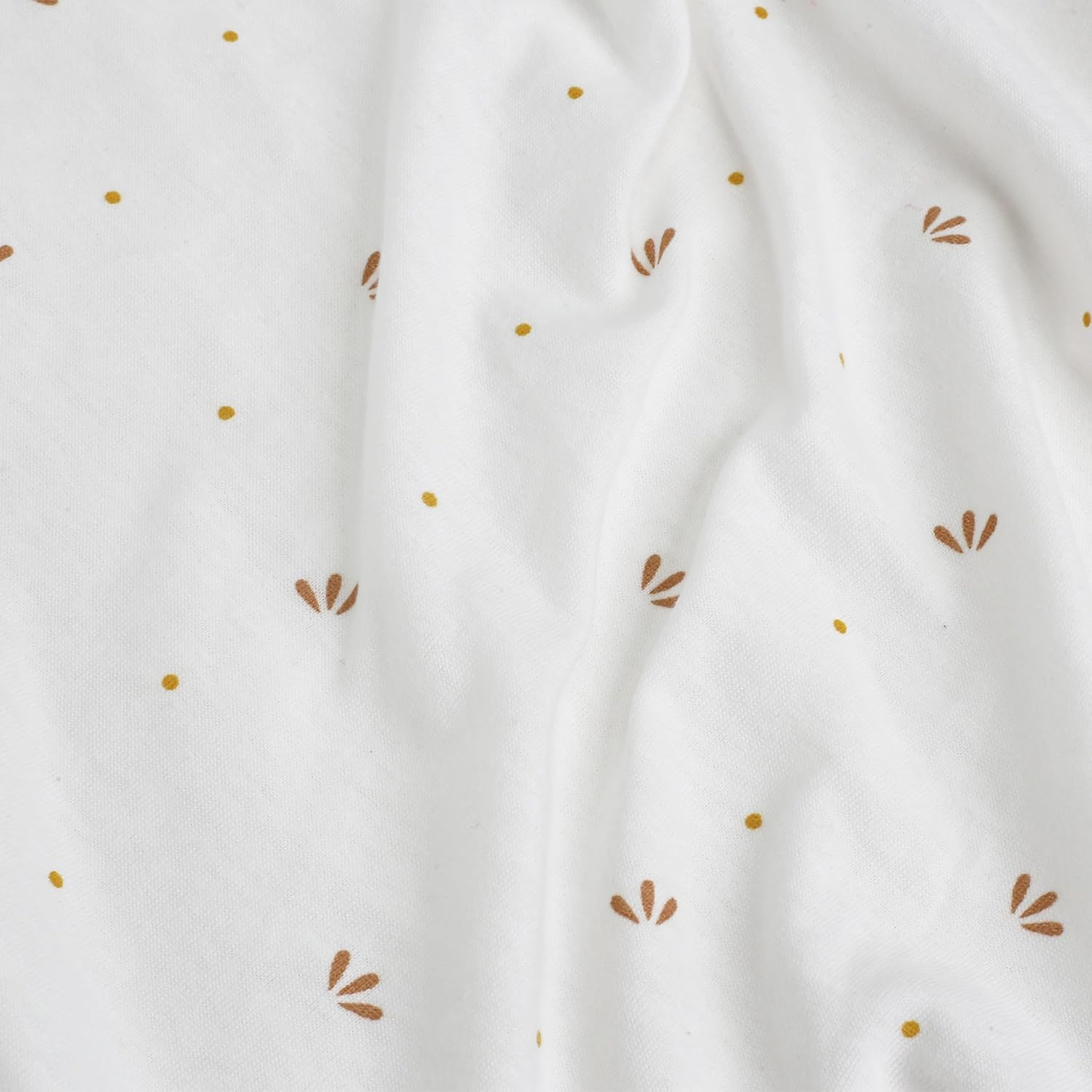 Gatsby Baby Fitted Sheet - Petals Camel - 100% Soft Cotton - Oeko-Tex Standard 100-60 x 120 cm