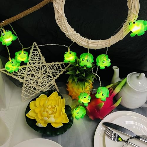 Vista 29 de Lindas luces de noche de rana 3M 20LED para dormitorio, rana de hadas para dormitorio, decoración de vacaciones del hogar (USB + batería)
