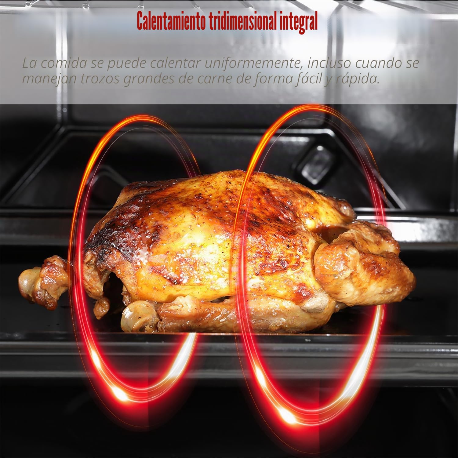 Juego de cocina 60cm, Horno Eléctrico Multifunción con Placa Vitrocerámica, 63L, 4 Fuegos, 9 Niveles de Potencia, Acero Inoxidable, 5 Funciones, Empotrable