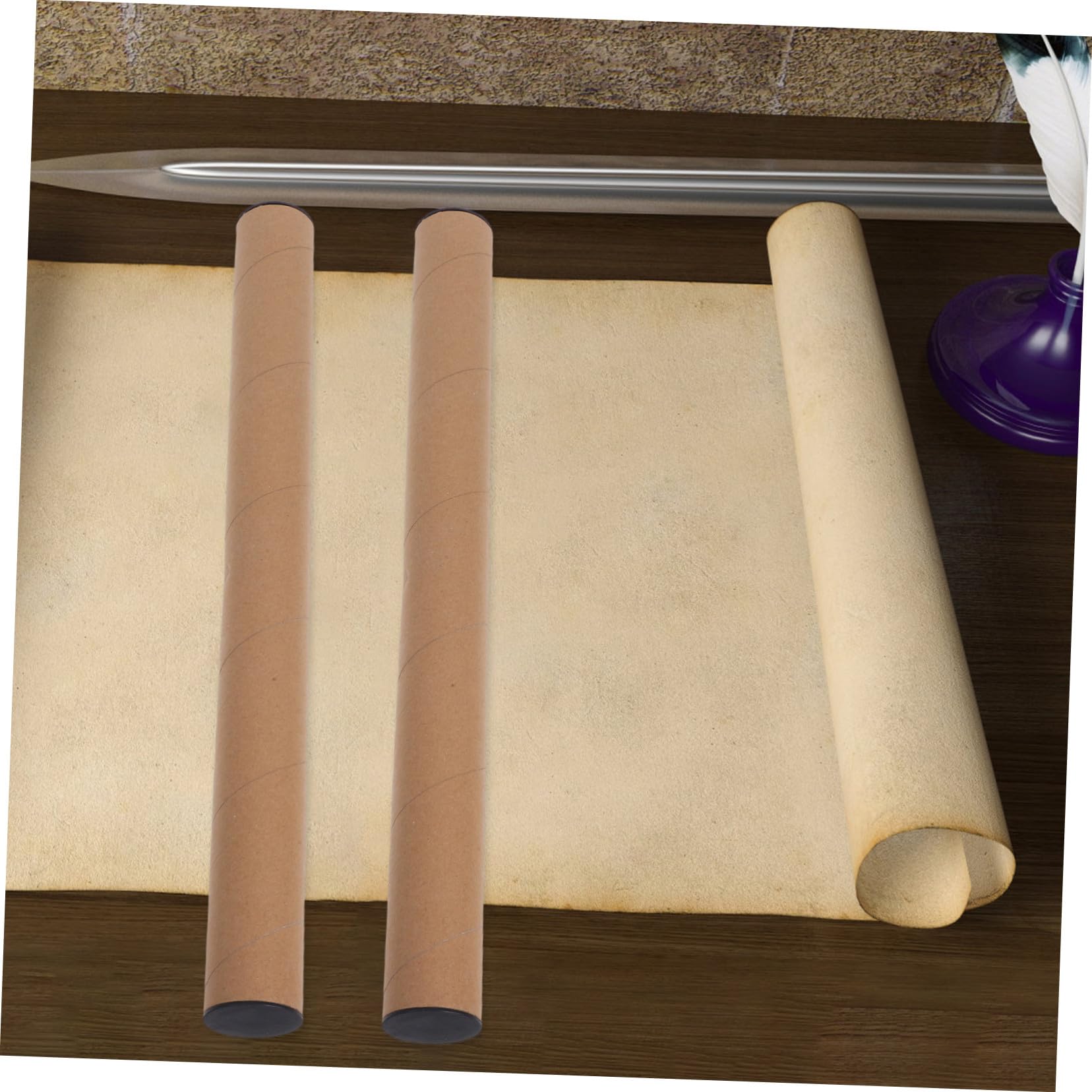 Hemobllo 10pièces Lot De Tubes Carton Kraft Pour Expédition Avec Bouchons Pour Affiches Plans Et Cartes