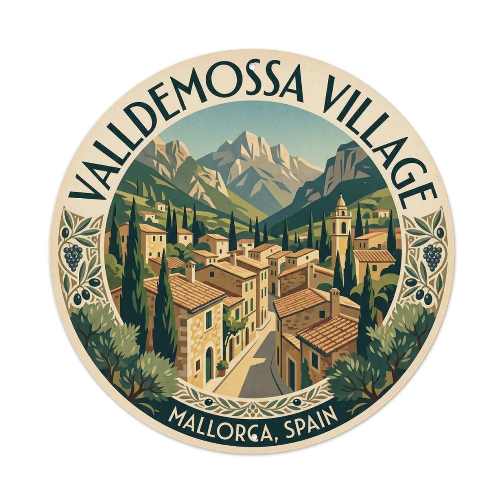 Mallorca Valldemossa Village Island Heritage Seaside Metal Tin Sign