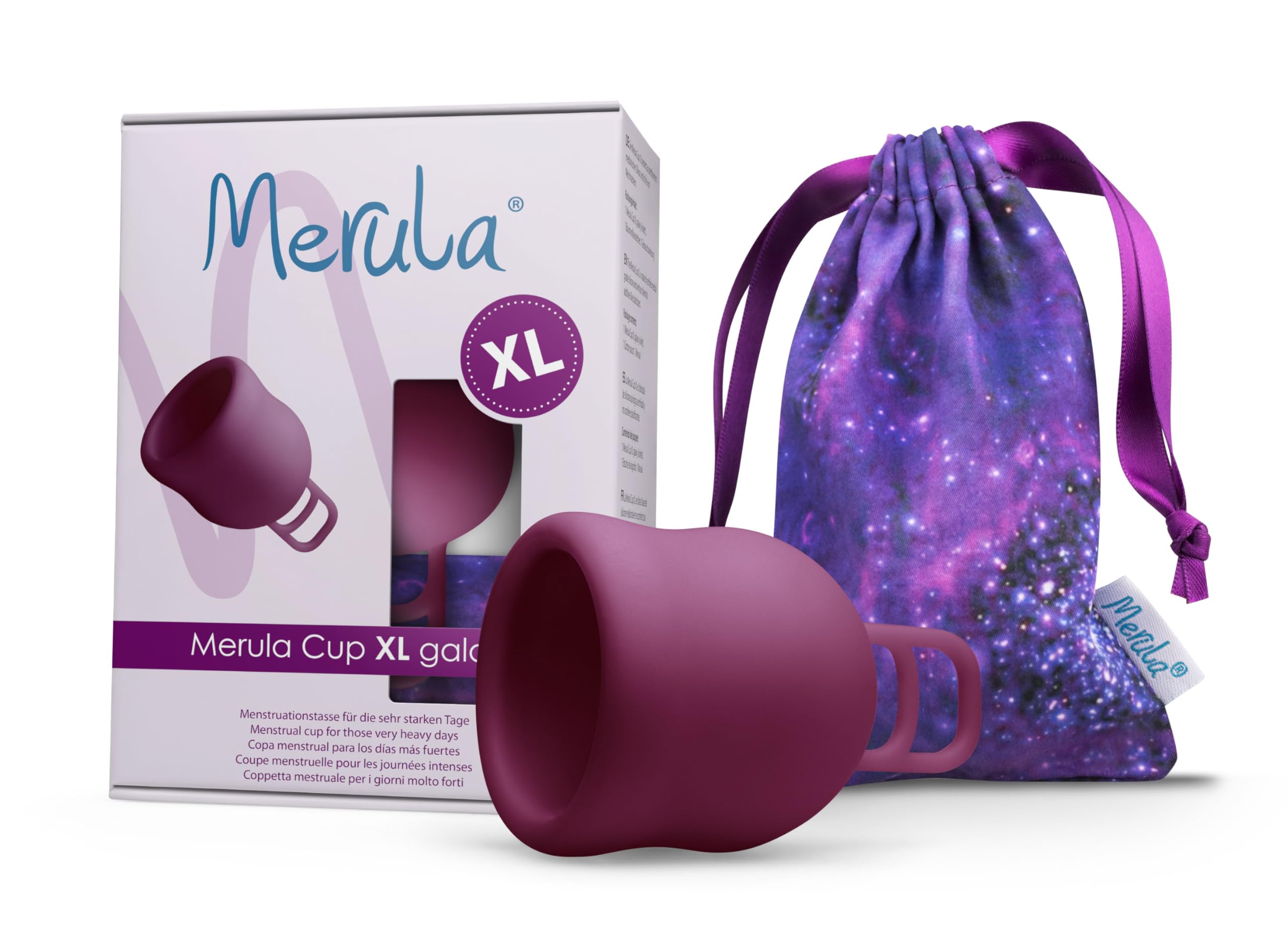 Merula Cup XL galaxy (viola) – La coppetta mestruale per i giorni molto forti