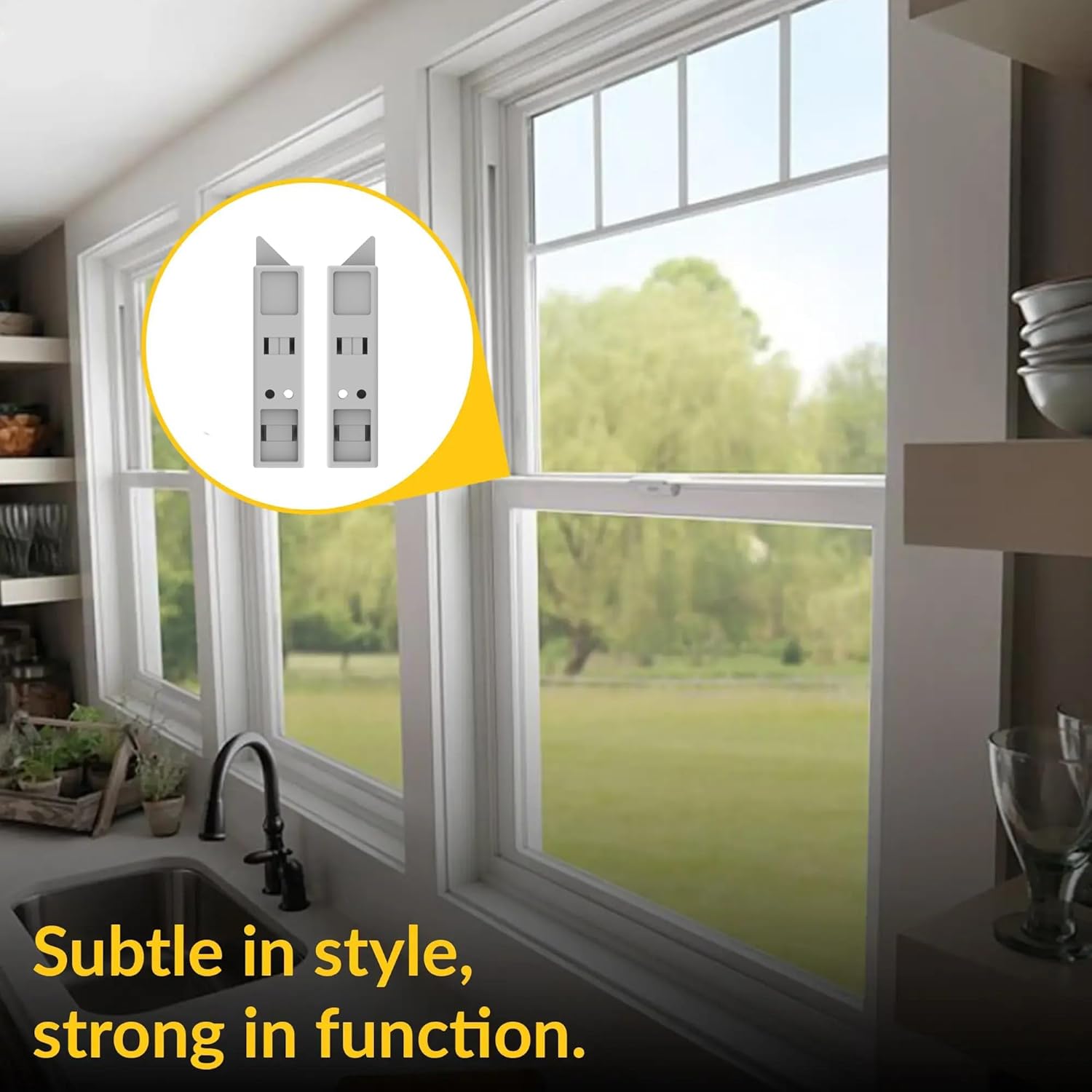 Brixwell Snap in Tilt Latch Set, Plastic Material, White Finish, 3-3/32" Length, 13/16" Width, 7/16" Nose Projection, Snap-in Style Replacement for Residential Window Sash Assemblies