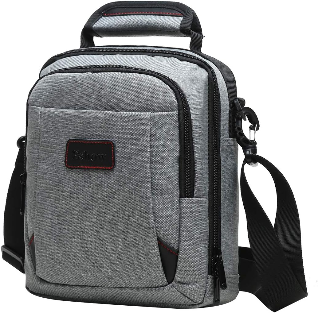 Eshow Men's Shoulder Bag Vertical Messenger Bag Small Crossbody Bag Canvas Satchel Casual Work School