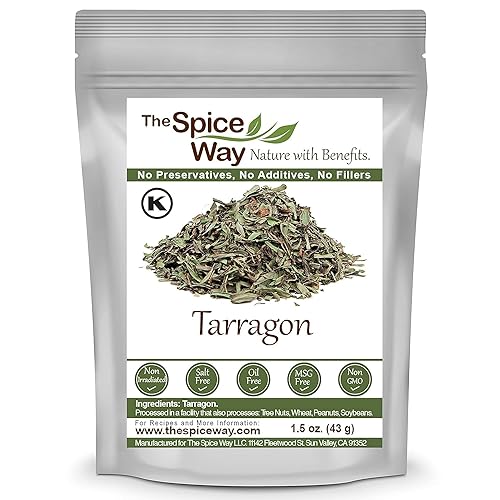 The Spice Way Hojas de estragón - (1.5 oz) hierba seca buena para salsa de cocina francesa