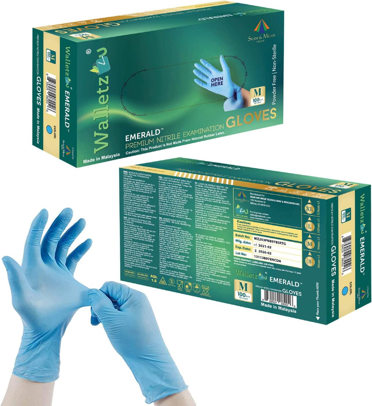 Emerald Prime Nitrile Gloves - 1000 count (Medium)