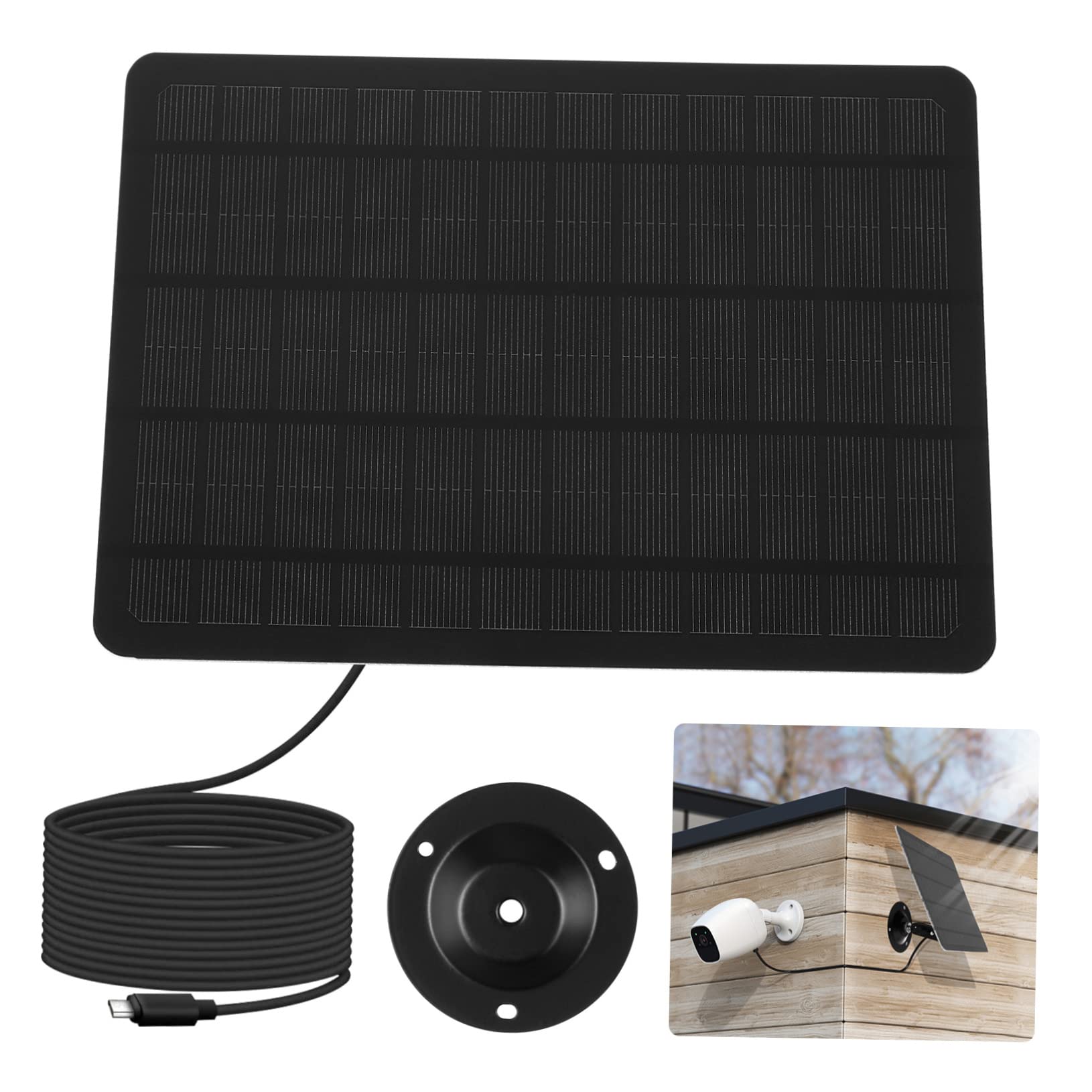 HANABASS 20w Panel Słoneczny Do Montażu Ścianie Panel Solarno-usb Do Zasilania Kamer Monitorujących i Urządzeń Ogrodowych Elastyczna Instalacja z Uchwytami