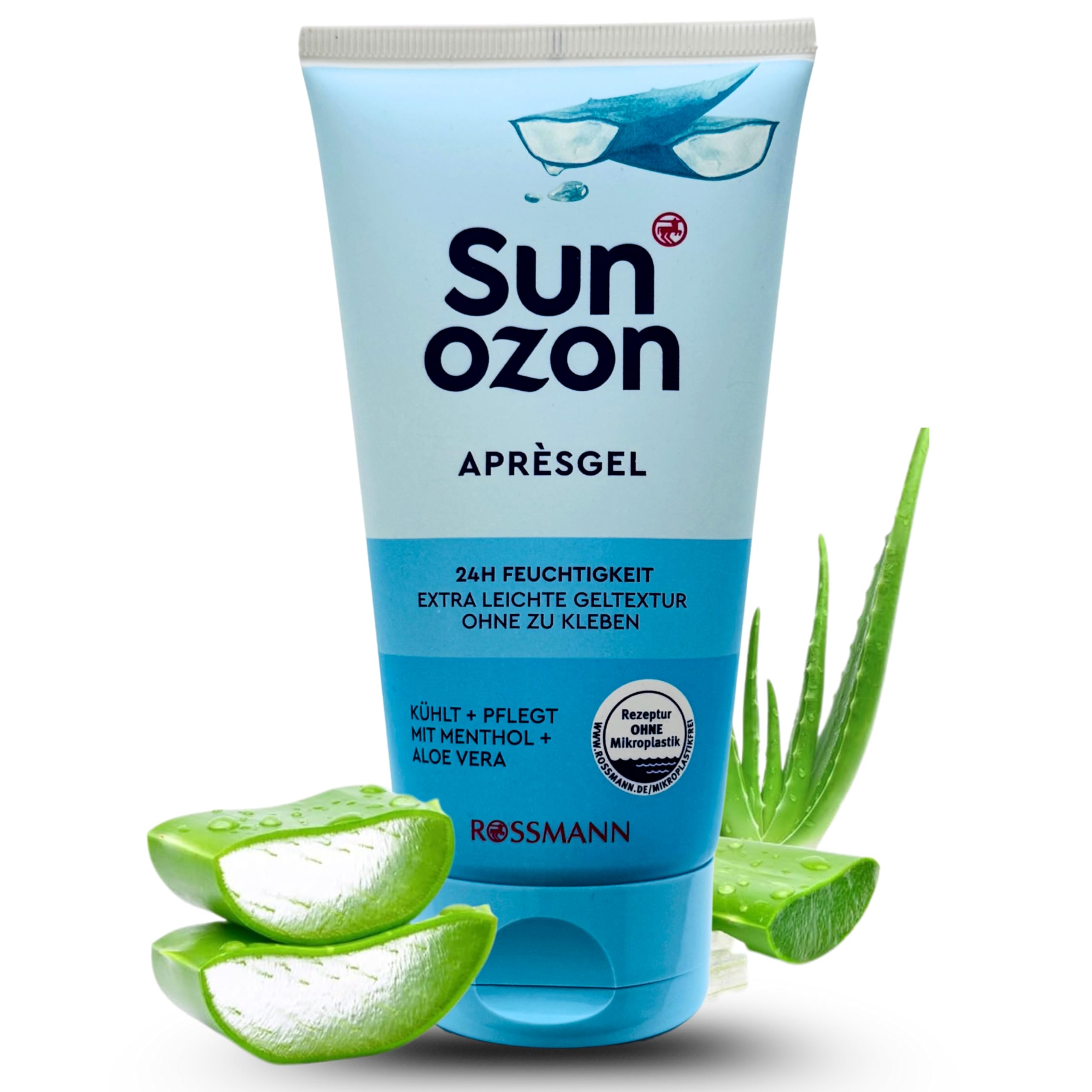 Sun Ozon Aprs Gel 24h Feuchtigkeit  After-Sun Gel mit Aloe Vera &  Menthol, khlend & pflegend, extra leichte Geltextur, vegan, ohne  Mikroplastik, 150 ml : Amazon.de: Kosmetik
