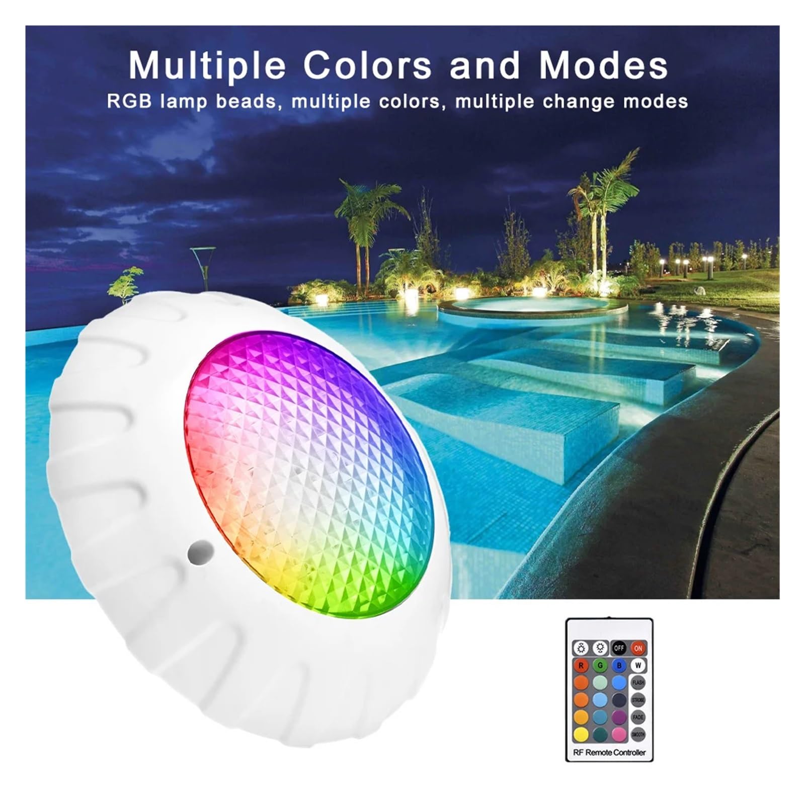 12V LED Zatapialna Lampa Basenowa RGB Pilot Ścienny Podwodna Lampka Nocna Wodoodporny Reflektor Fontannowy Do Wystroju Tworzenie Atmosfery