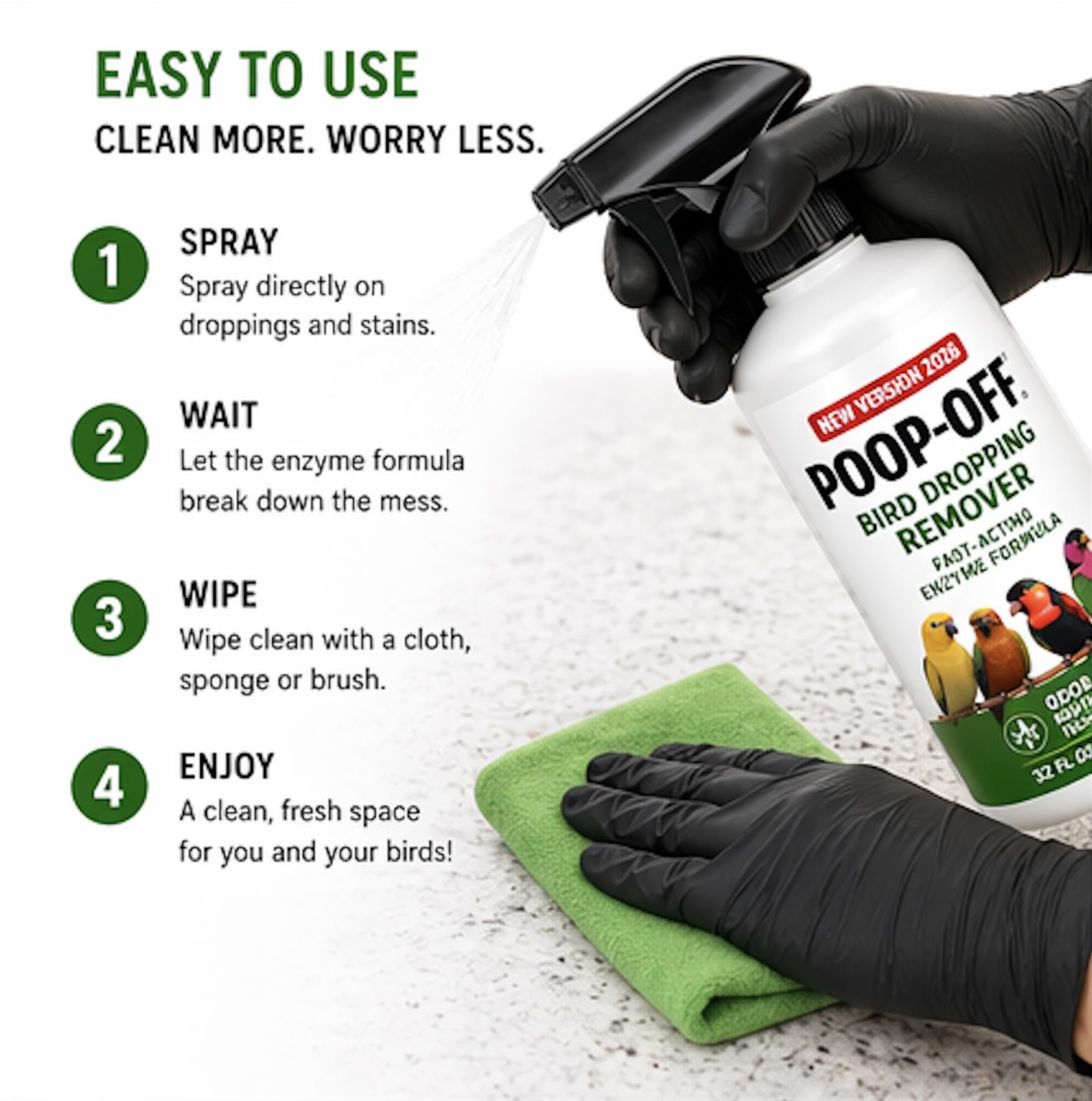 Poop-Off Bird Coop Remover Spruzzatore, 32 Once