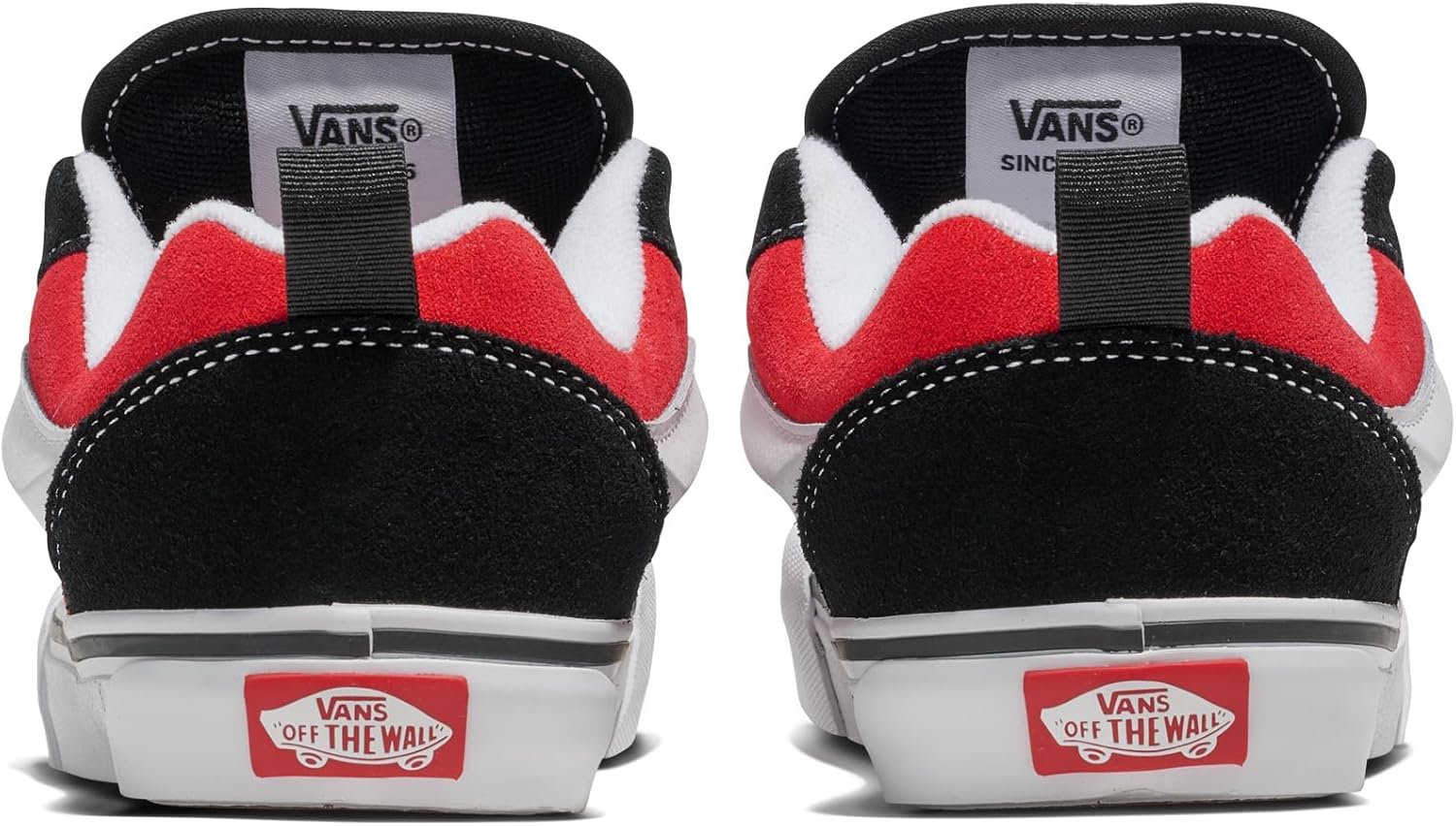 Vans Big Kids' Knu Skool Shoe | '90s Retro Puffy Low-Top Fashion Sneakers for Boys & Girls, Black/Racing Red, 6 - Image 3