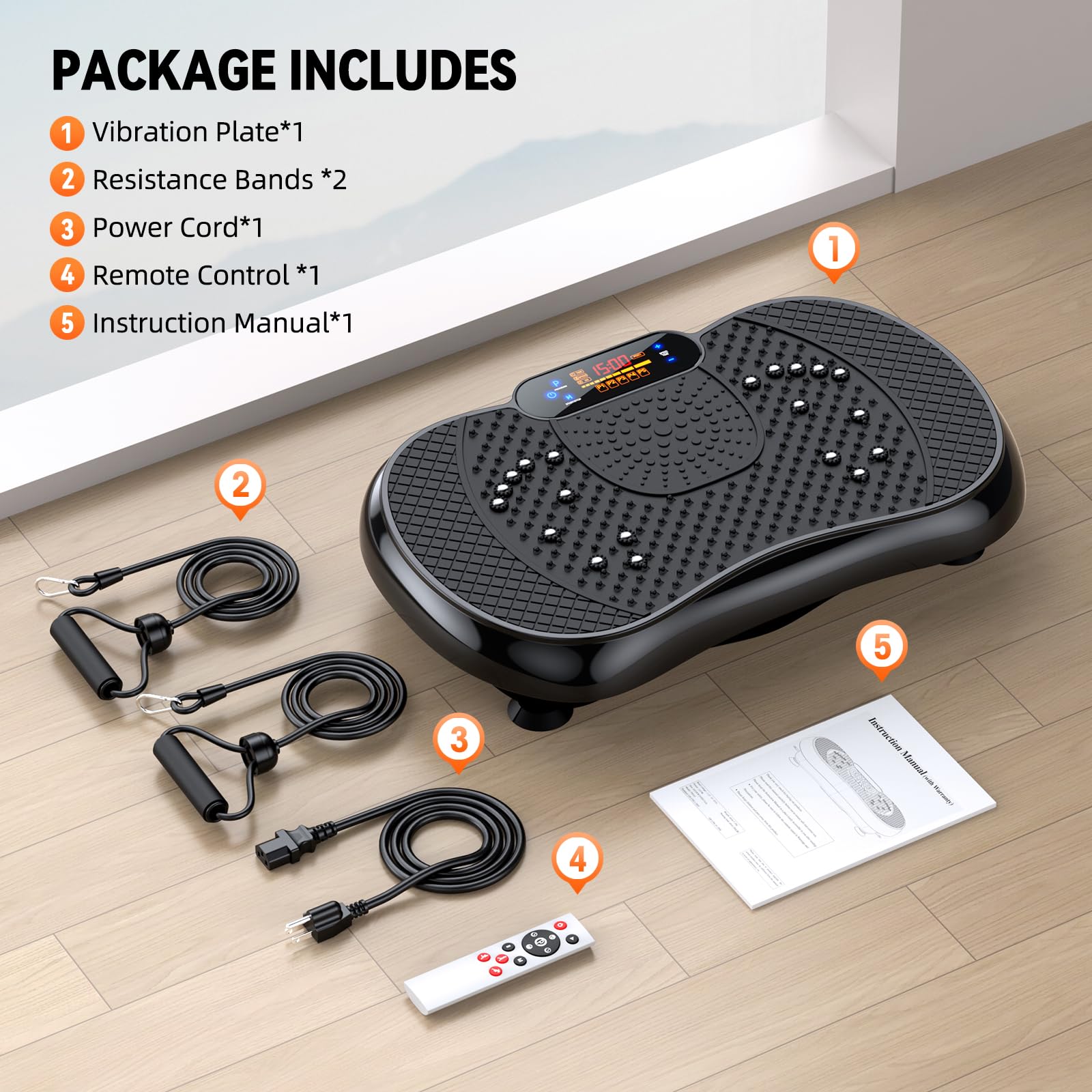 Vibration Plate Exercise Machine 2025 Upgraded Fitness Vibrating Lymphatic Drainage for Weight Loss 330Lbs, 999 Adjustable Speeds, Full-Body Shaker Workout Platform for Women Men, Sport Home Gym