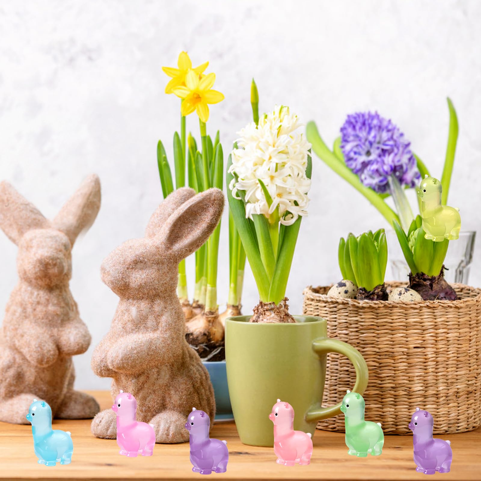 12 świecących mini figurek z alpaki, świecące w ciemności, miniaturowe figurki z alpaki, żywica, małe laboratorium, babeczka, do dekoracji ogrodu, DIY, mikro sceny krajobrazowe, 12 szt