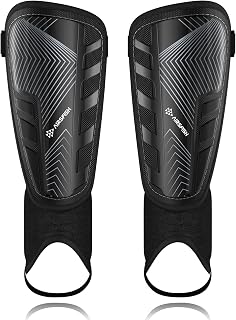 AirsFish Upgraded CE Certified Soccer Shin Guards for Kids Youth Adults - EVA Cushion Shock Protection Sleeves