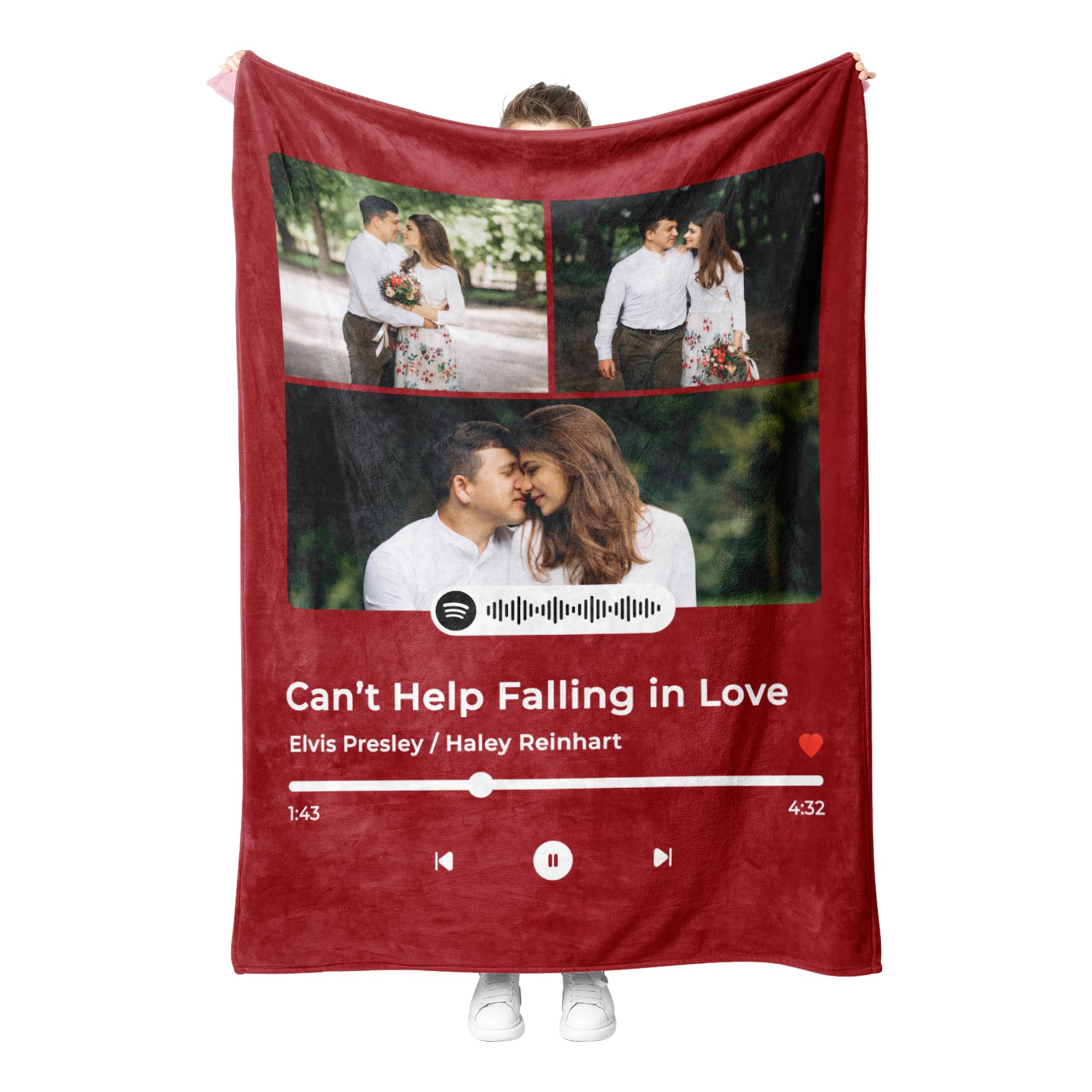 Personalised Photo Blanket - Ships Next Day, Customised Blanket for Adults, Custom Blanket Gifts for Couples Family Kids Pet Friends, Gifts for Valentine's Day Fathers/Mothers Day Christmas