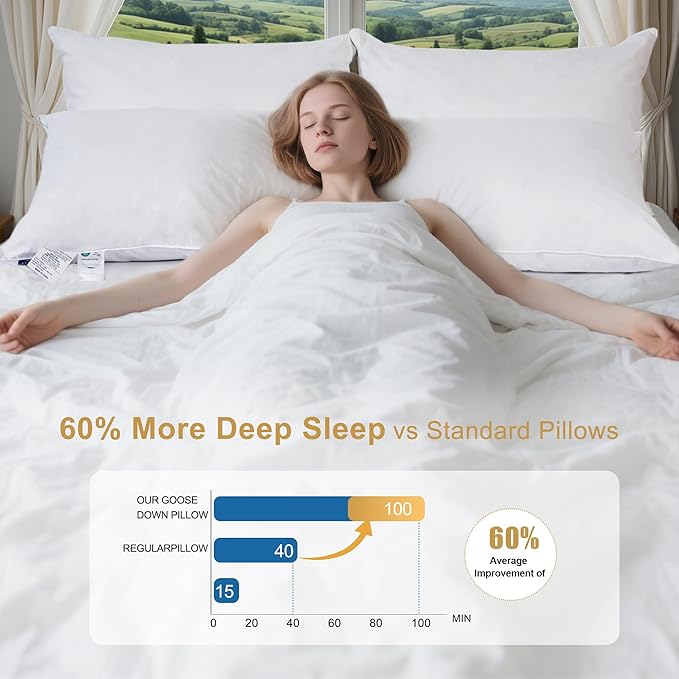 Set 2 Almohadas Pluma de Ganso Queen Calidad Hotelera miniatura 8