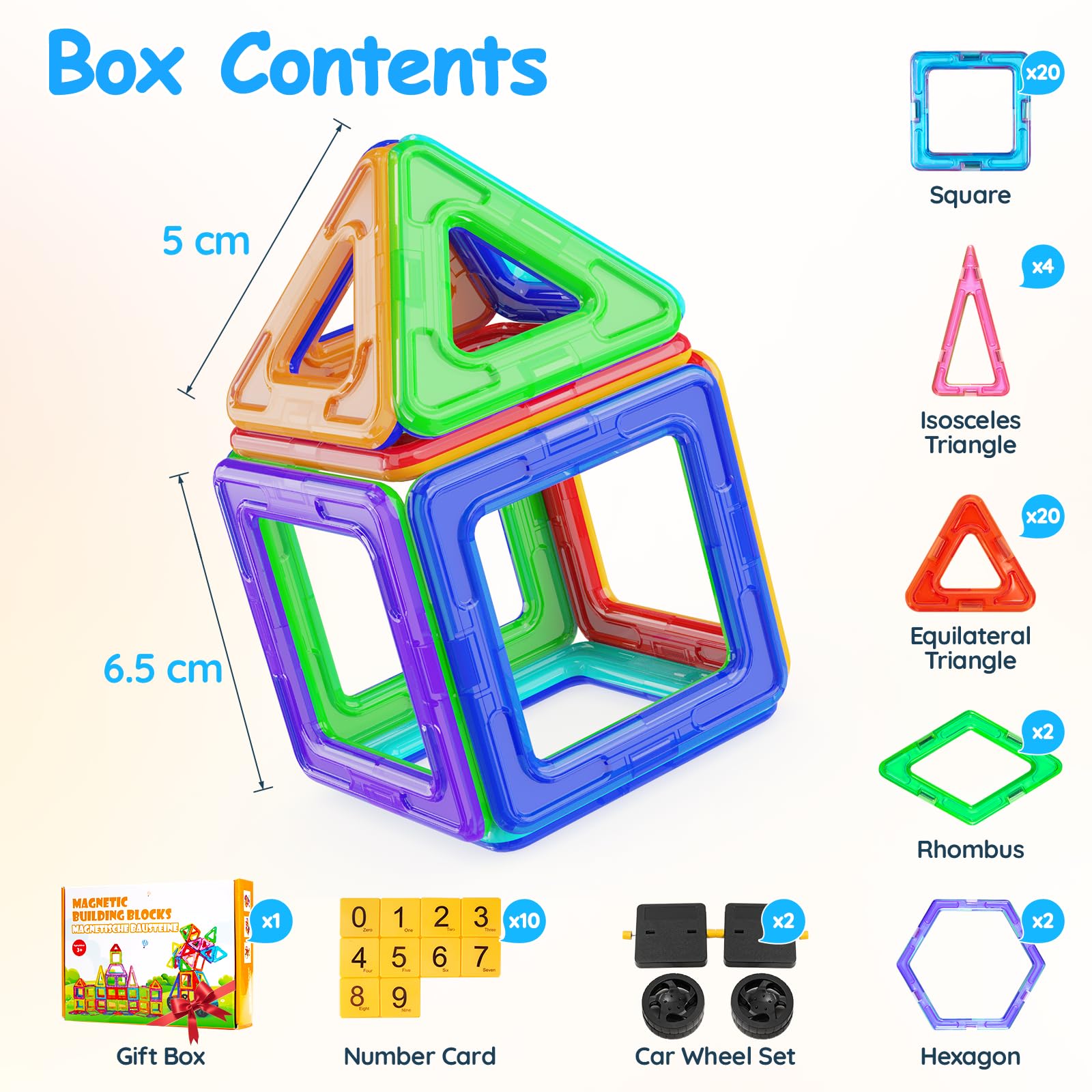 Assark Costruzioni Magnetiche Bambini, Giochi Magnetici per Bambini 3 4 5 6 7 8 Anni, Montessori STEM, Scelta Regalo Perfetta per Ragazzi e Ragazze