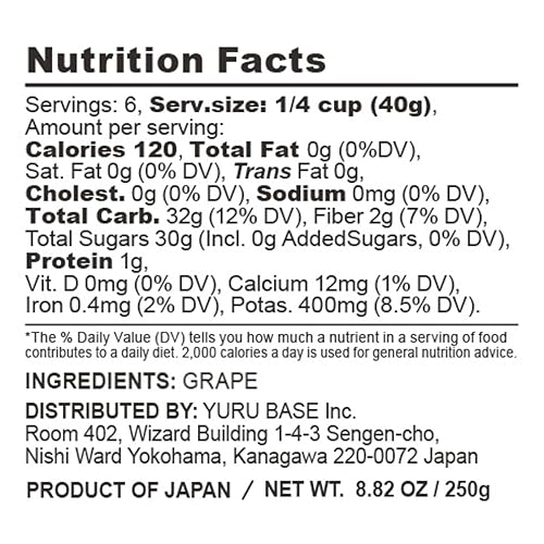 Miniatura 2 de Ripe on Time - Pasas japonesas KYOHO de 8.8 onzas - Hecho a mano, sin semillas, sin azúcar ni aditivos añadidos