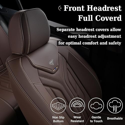 Miniatura 6 de Coverado Juego completo de fundas de asiento de automóvil, protectores de asiento de automóvil, fundas de asiento de cuero para automóviles,