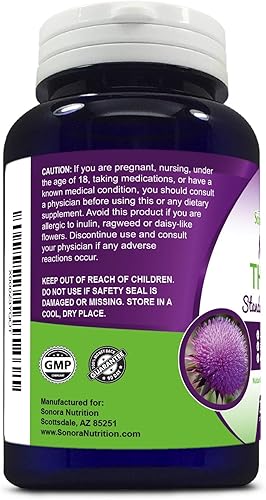 Miniatura 3 de Extracto estandarizado de cardo mariano 80 % de silimarina 0.009 oz, 200 cápsulas, por Sonora Nutrition