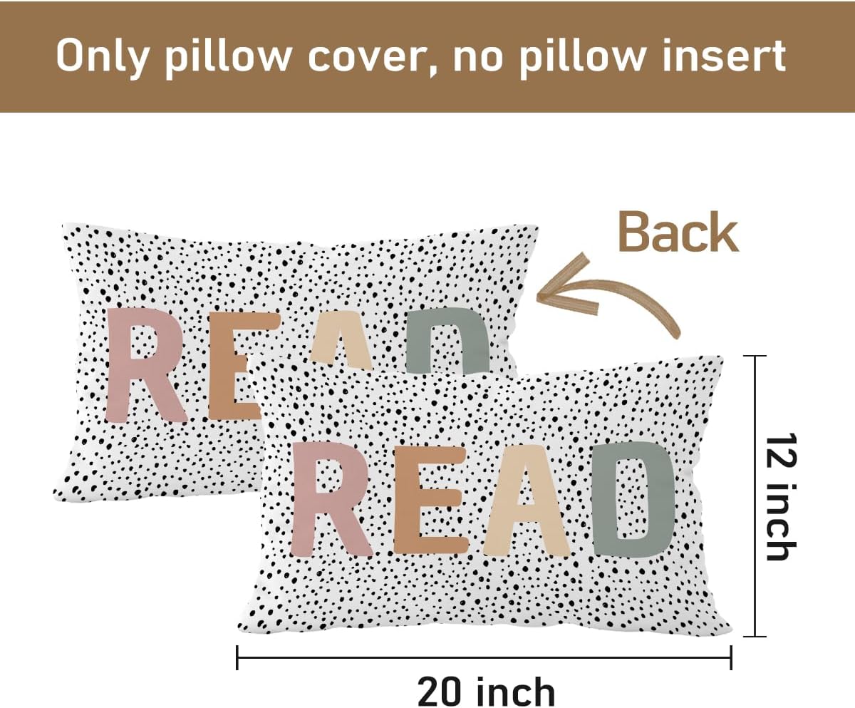 Boho Classroom Decor, Read Sign Polka Dot Throw Pillow Cover 12x20, Reading Nook Decor, Read Signs for Classroom, Reading Corner Decor for Classroom, Library Decor - Image 7