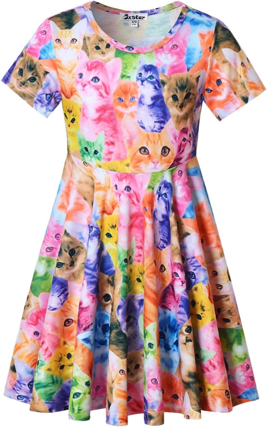 Unicorn Dresses for Girls Summer Swing Short Sleeve Casual Clothes for Kids