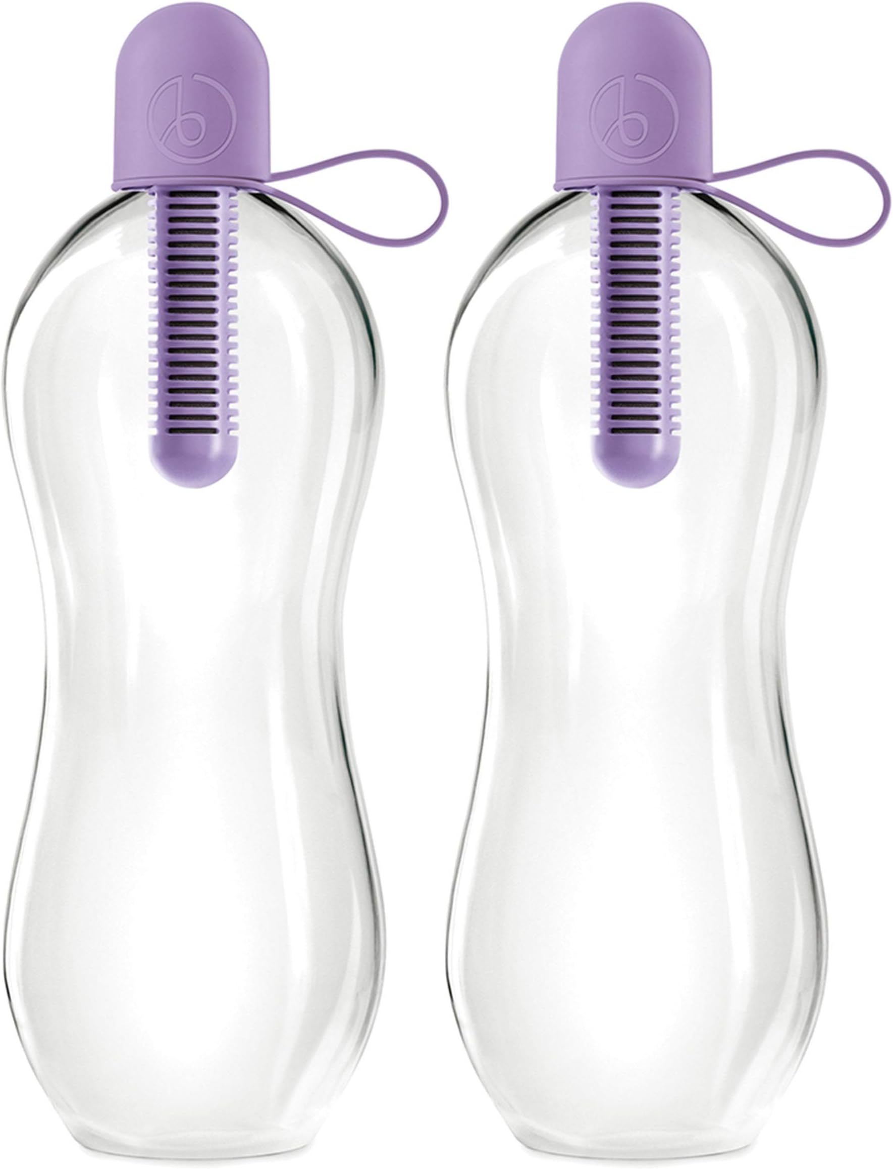 Bobble Classic Water Bottle, Filtered Water, BPA-Free Reusable Bottle, Soft Touch Carry Cap with Replaceable Carbon Filter for Sustainable Water and Hydration 34 oz - 2 Pack (Lavender)