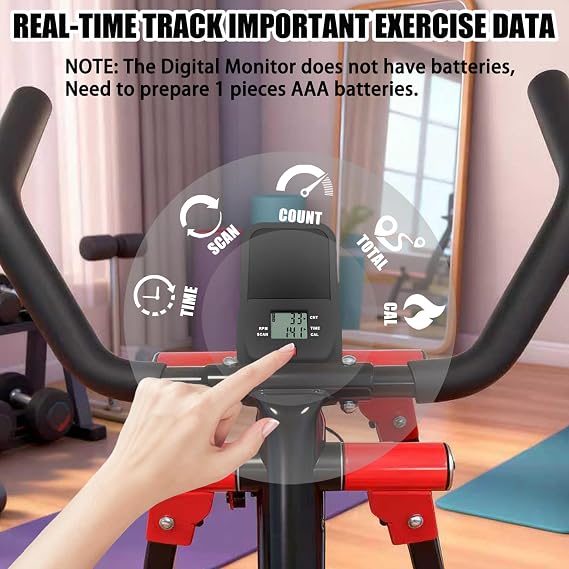 KINMAC Air Walking Elliptical Exercise Machine - Foldable Low-Impact Cardio Trainer with LCD Monitor, Extended Stride & Non-Slip Pedals for Home Gym