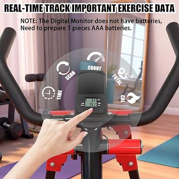 KINMAC Air Walking Elliptical Exercise Machine - Foldable Low-Impact Cardio Trainer with LCD Monitor, Extended Stride & Non-Slip Pedals for Home Gym