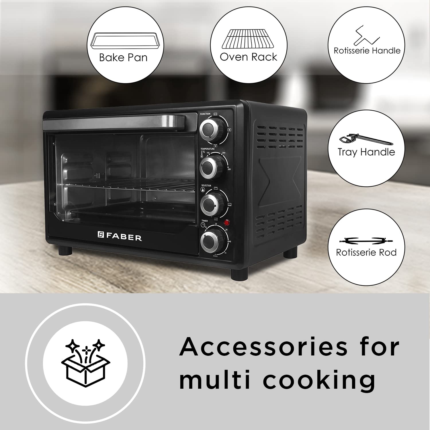 Faber 60L Oven Toaster Grill - Bake, Toast, Roast! -9