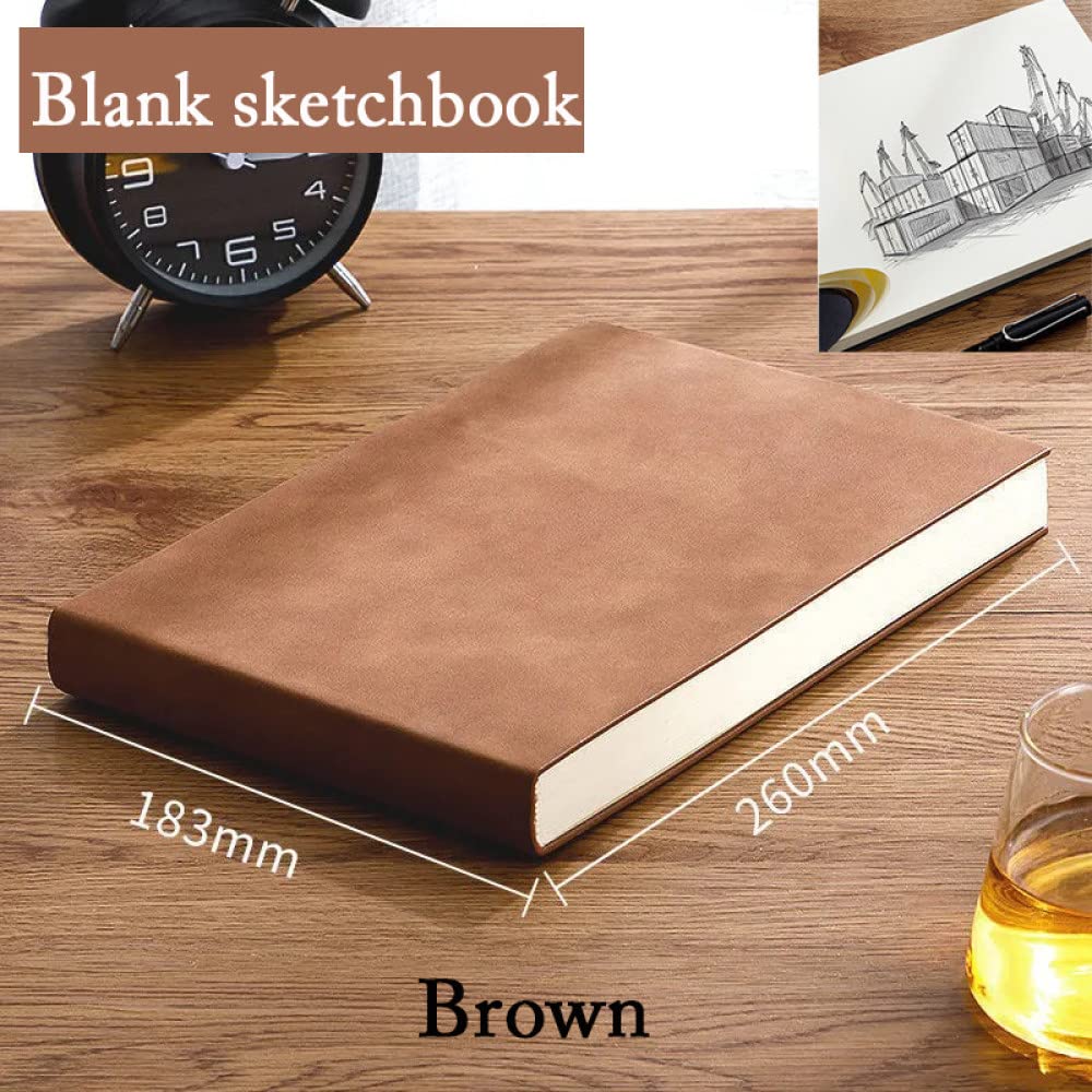 Carnet B5 pour la prise de notes marqueurs de dessin, carnet de grille de journal et bloc-notes de carte mentale de journal pour l'agenda du planificateur d'art, marron, vierge
