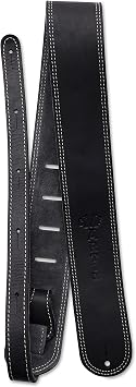 Martin Ball Glove Leather Guitar Strap Black | Soft, Worn-In Feel with Double Stitching and C. F. Martin Logo