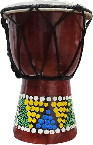 Miniatura 3 de Djembe - Tambor pintado a mano con lunares multicolor con patrones aleatorios únicos, bongo inspirado en africano, impresionante idea de regalo.