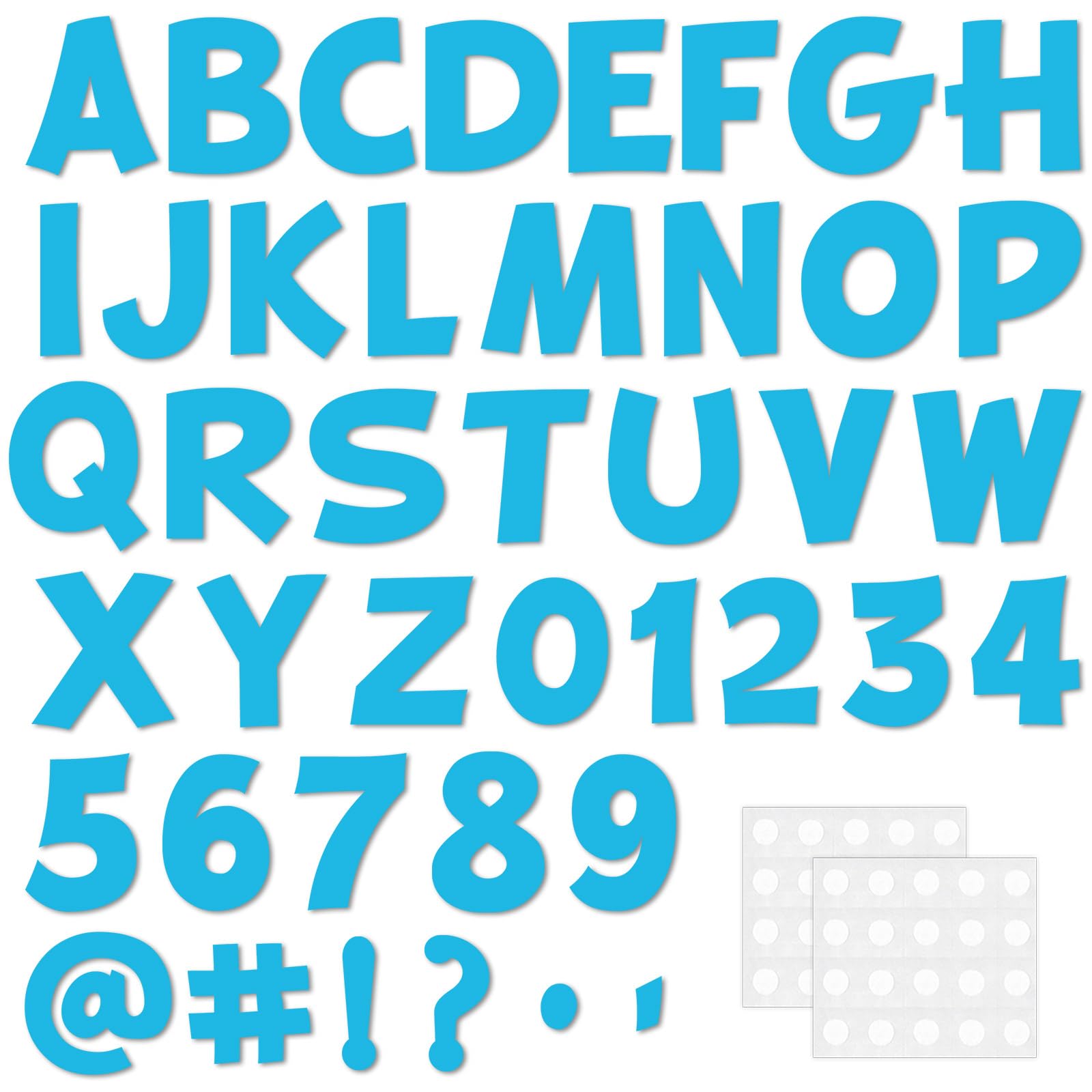 270 PCS 3Inch Bulletin Board Paper Letters and Numbers, Capital Letters, Numbers, Punctuation Card Stock Punch Out Letter for Classroom Poster Bulletin Board Window Door Home Decor Mailbox Sign, Blue