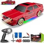Télécommande Voitures 1:16 Échelle RC Voiture de drift 2.4Ghz 30KM/H Haute vitesse 4WD RTR Voiture de course avec pneus Drift LED Lumières 2PCS Batteries rechargeables RC Voitures de sport Jouets pour adultes Garçons Filles Cadeau pour enfants